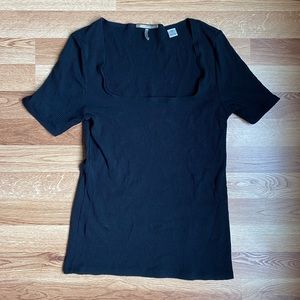 Scotch & Soda Square Neck T-Shirt (Black)